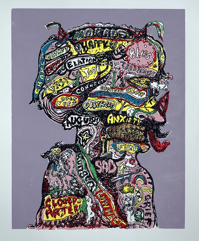  The Phrenologist, Silk Screen on paper, 22 x 15inch, 2013 
