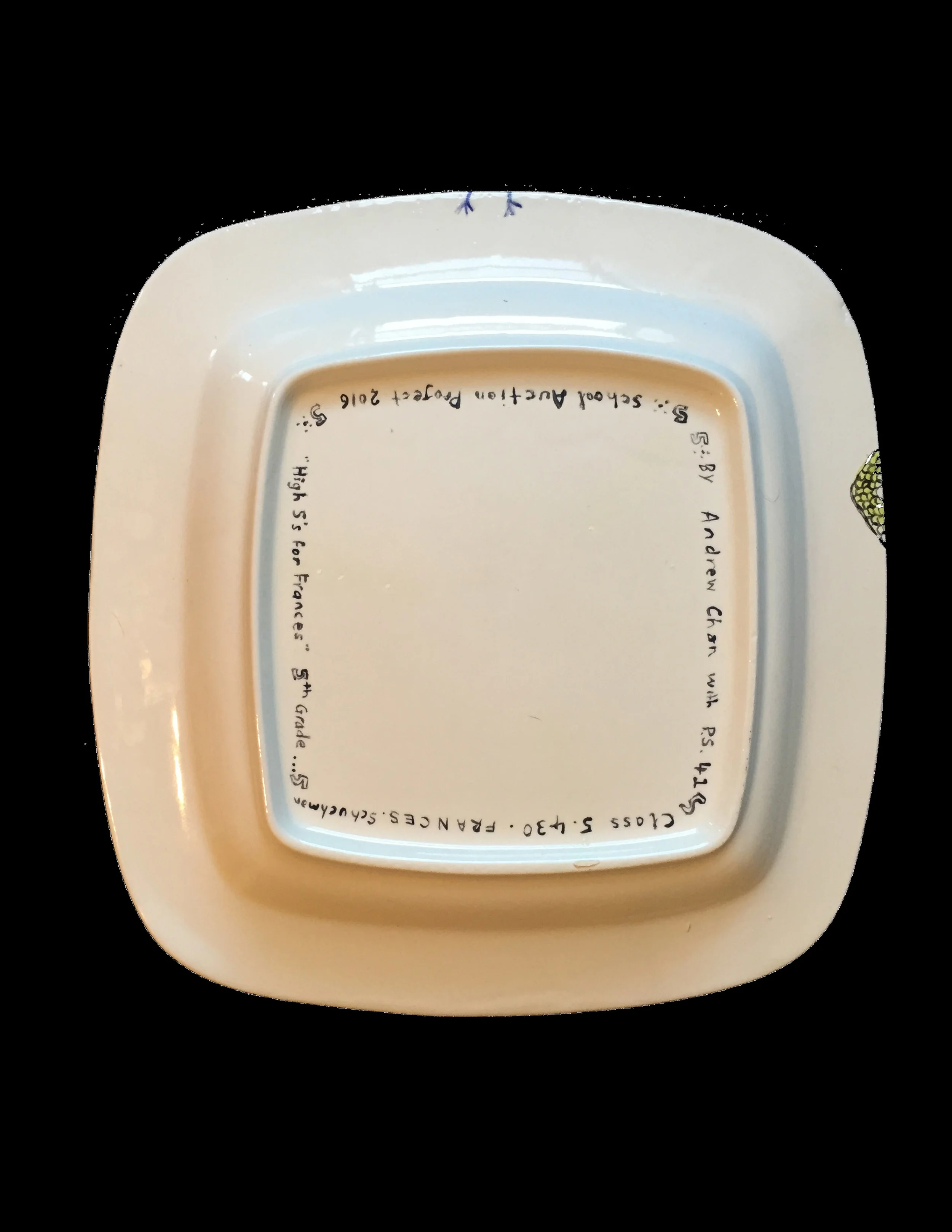 High Fives for Frances (bottom), Ceramic Platter, 15 x 15, in 2016