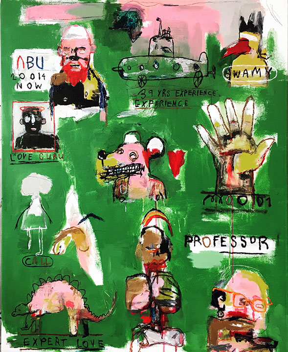 Love Guru, Acrylic on Canvas, 30in x 24in, 2017