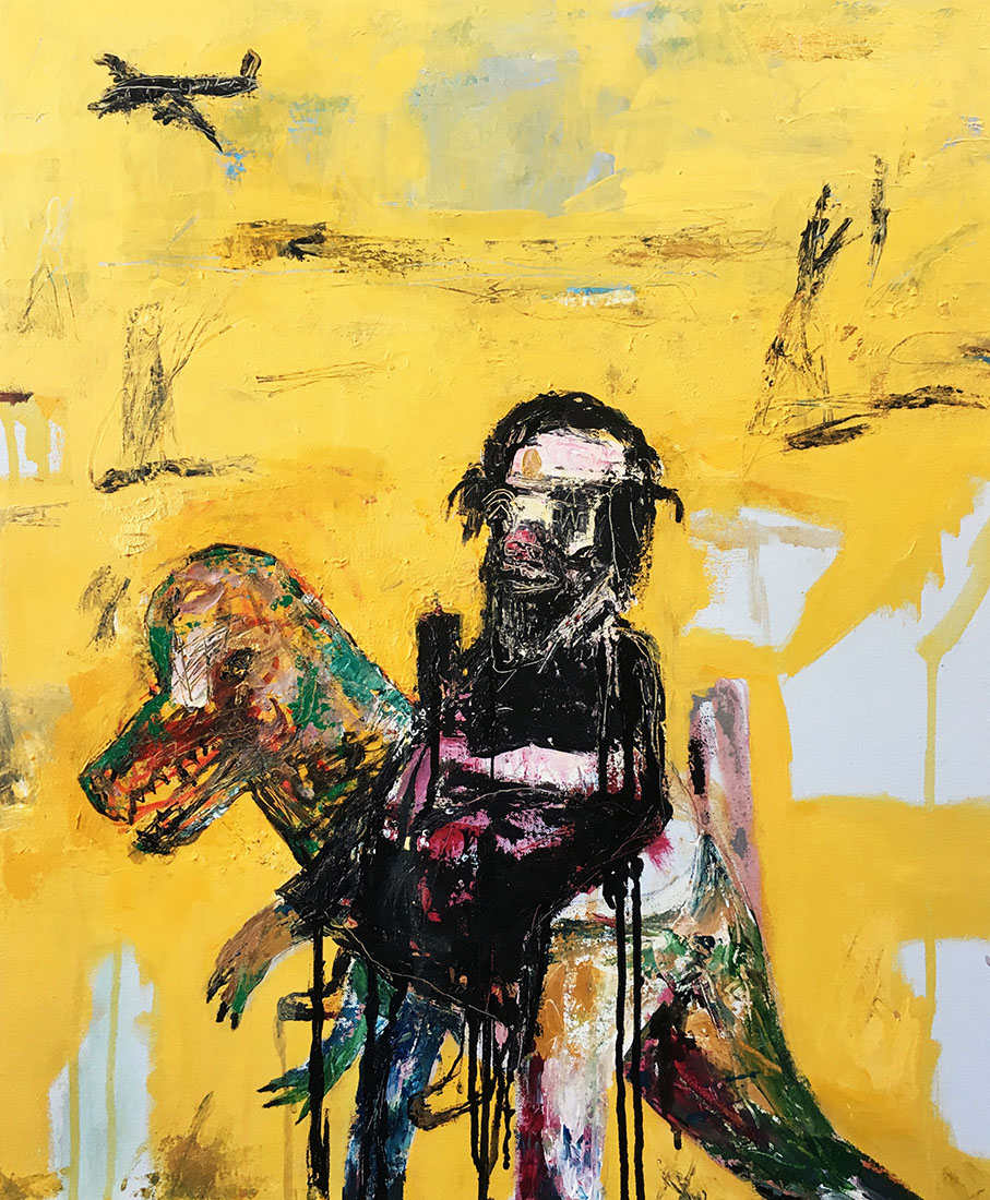 Oil Jesus, Acrylic on Canvas, 24 x 30in, 2017