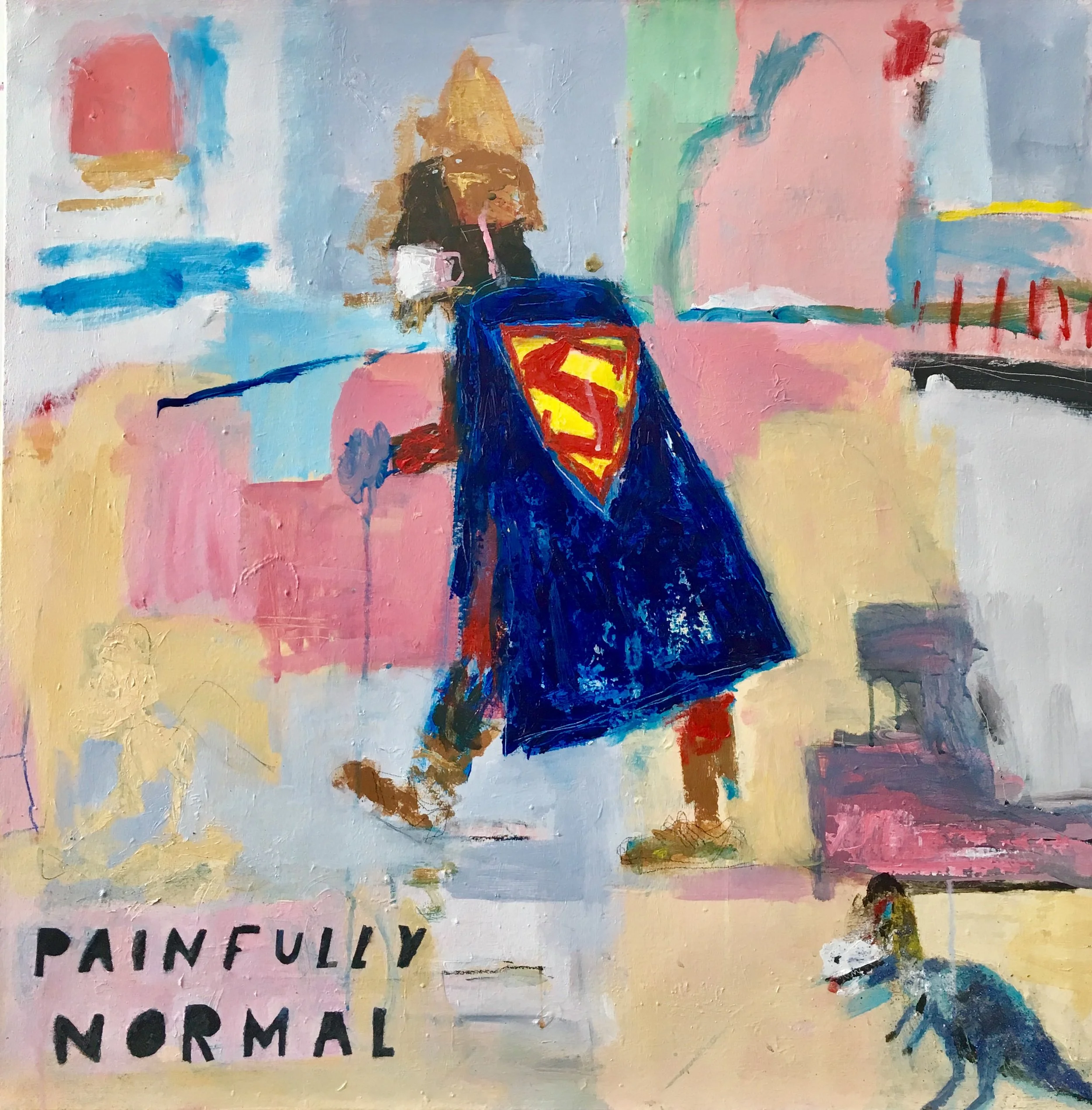 Painfully Normal, Acrylic on Canvas, 30 x 30in, 2017