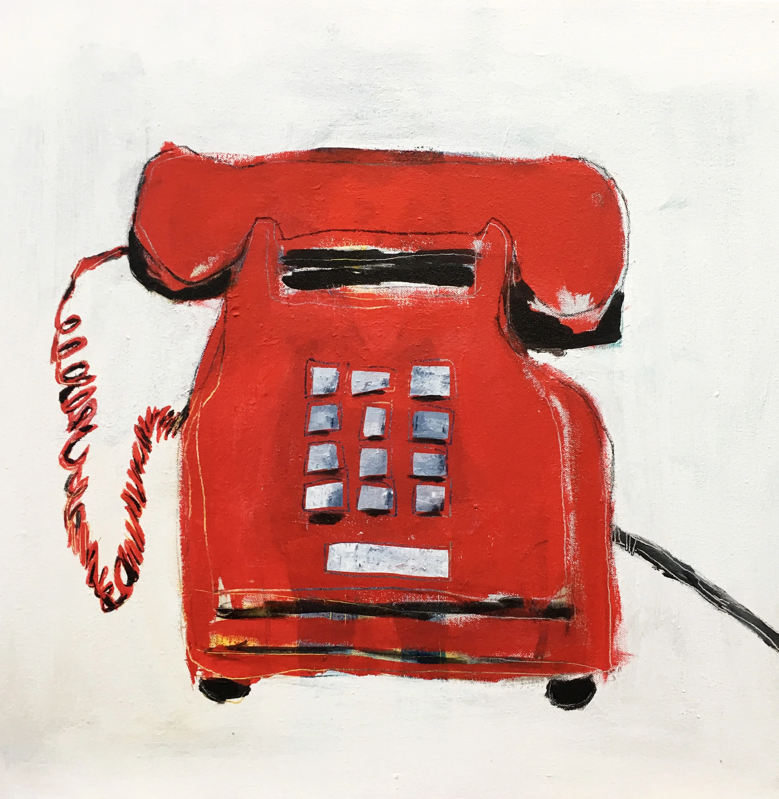  Hot Line, acrylic on canvas, 18(h) x 18(w)in, 2019 