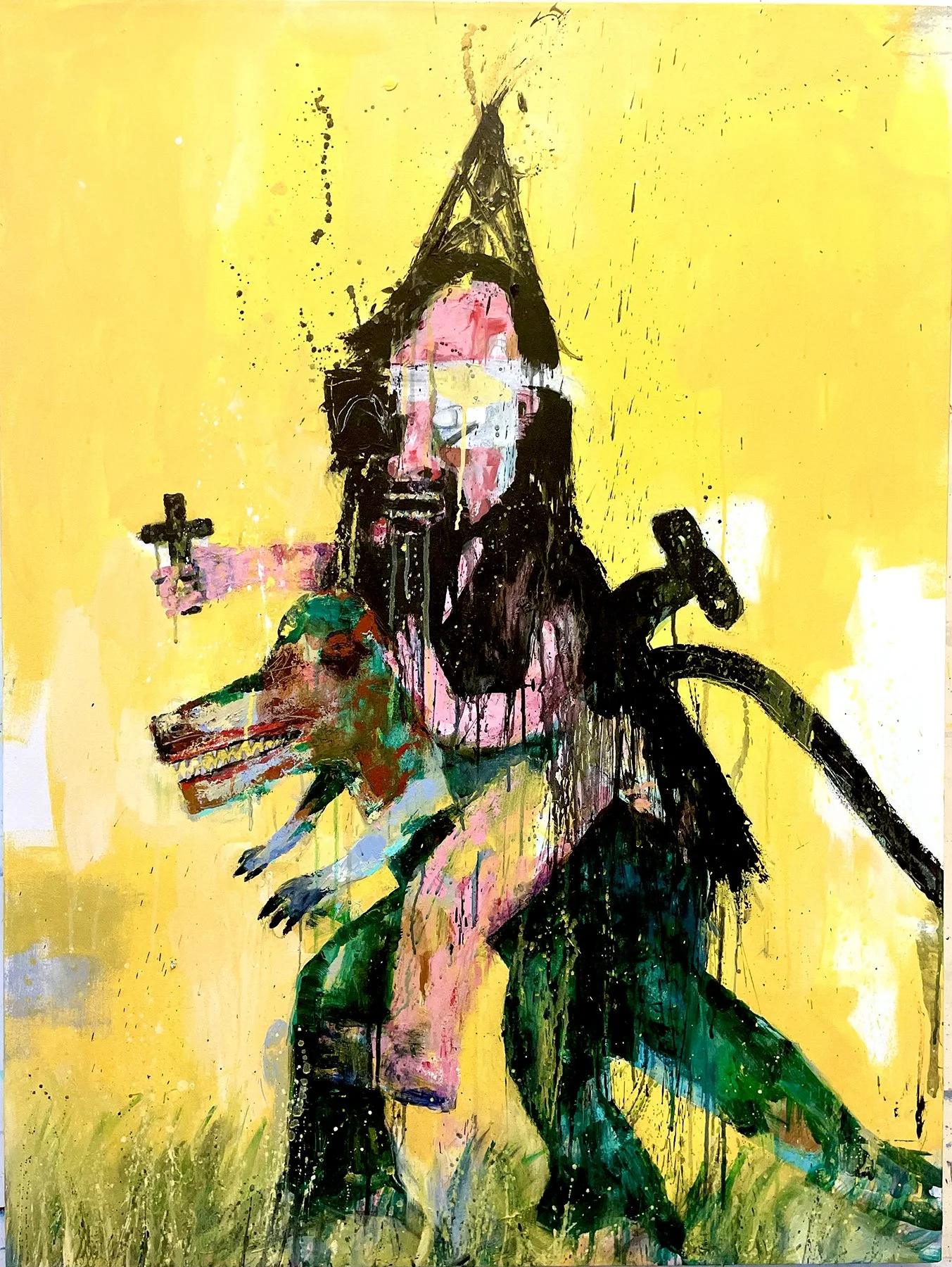  Fossil Fool, acrylic on canvas, 48(h) x 36(w)in, 2022 