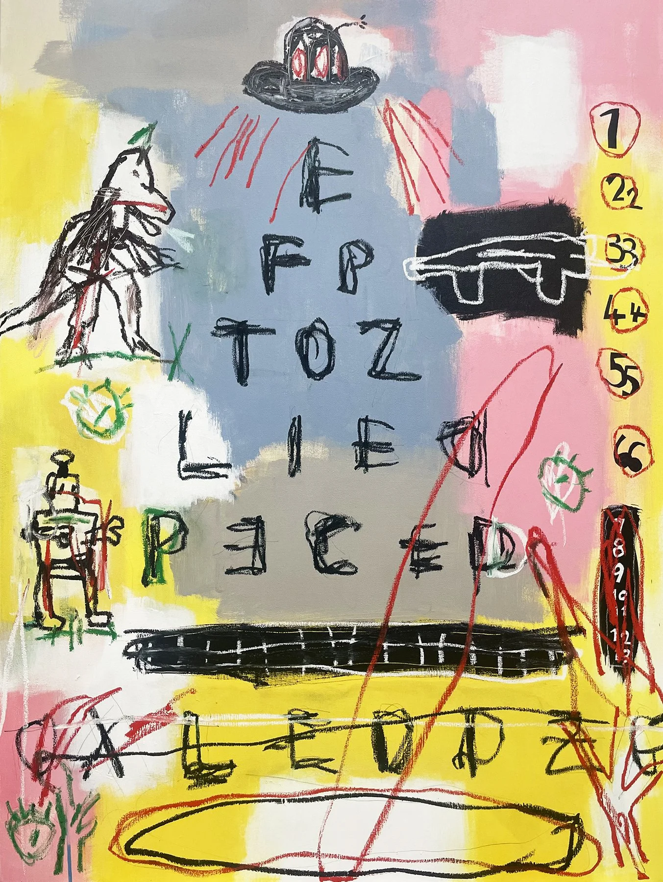  Peripheral vision, acrylic on canvas, 40(h) x 30(w)in , 2024 