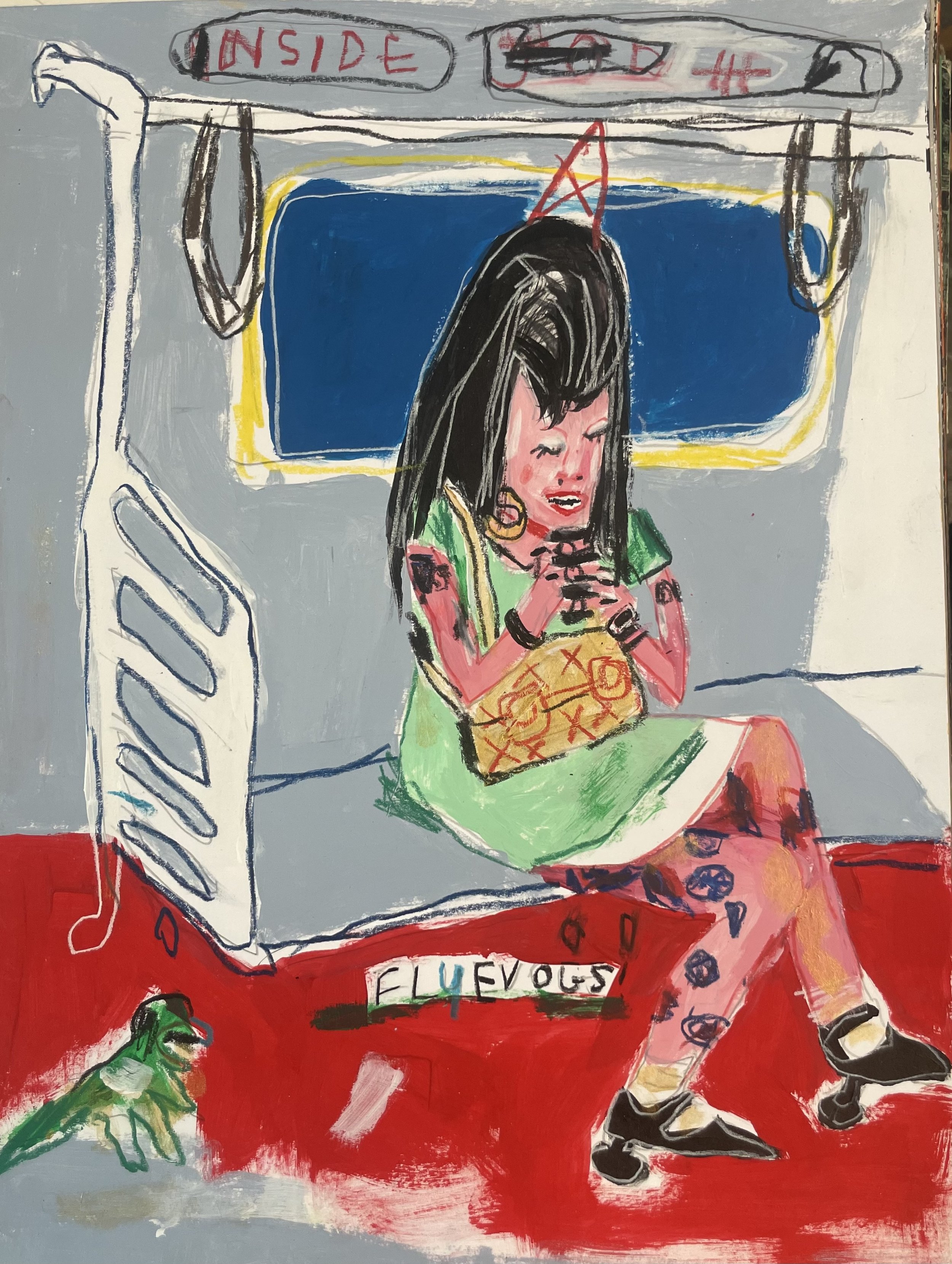  Fluevogs, acrylic &amp; crayon, 14 × 11in, 2025 