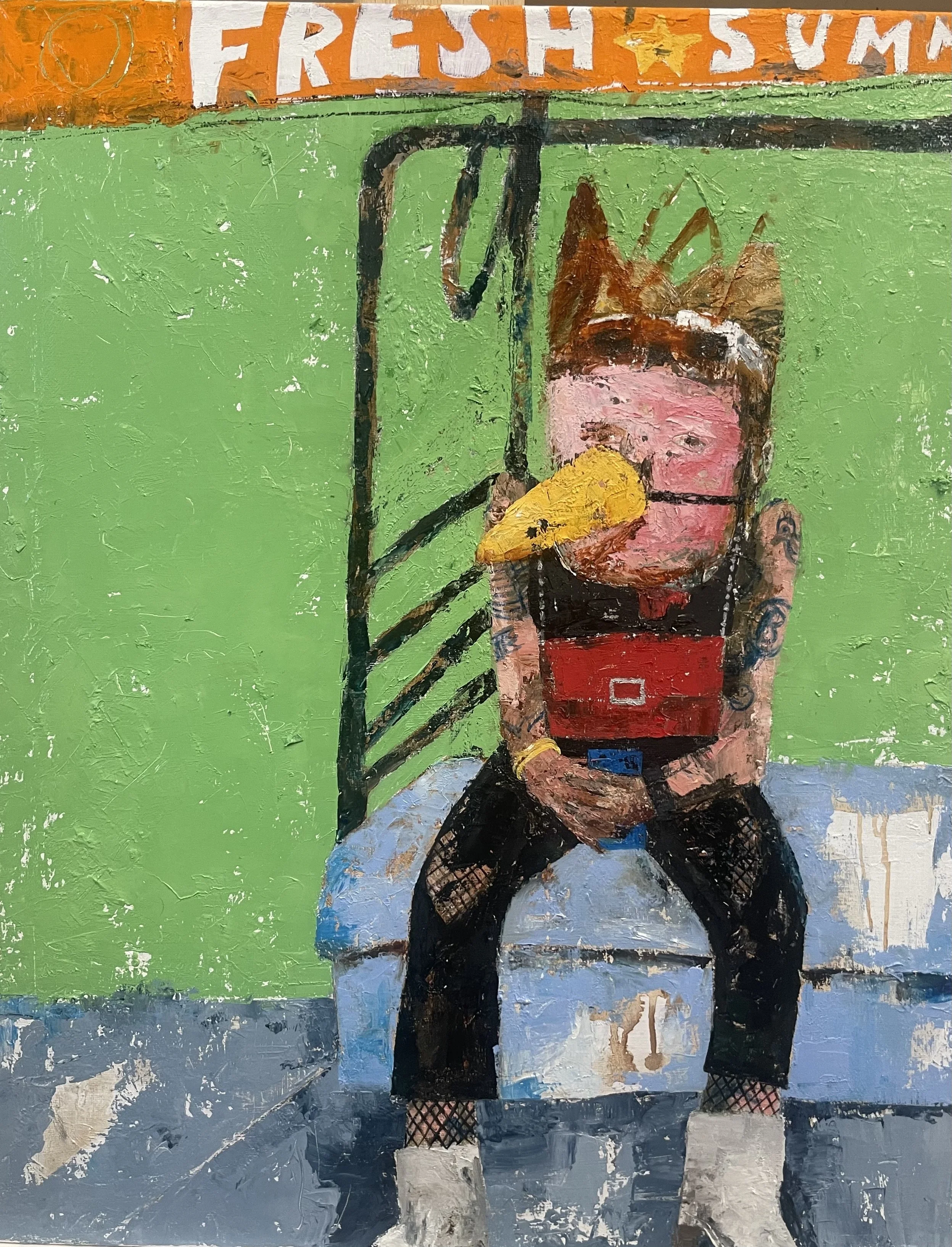  Summer Subway, oil on canvas, 20”h x 16”w, 2025 