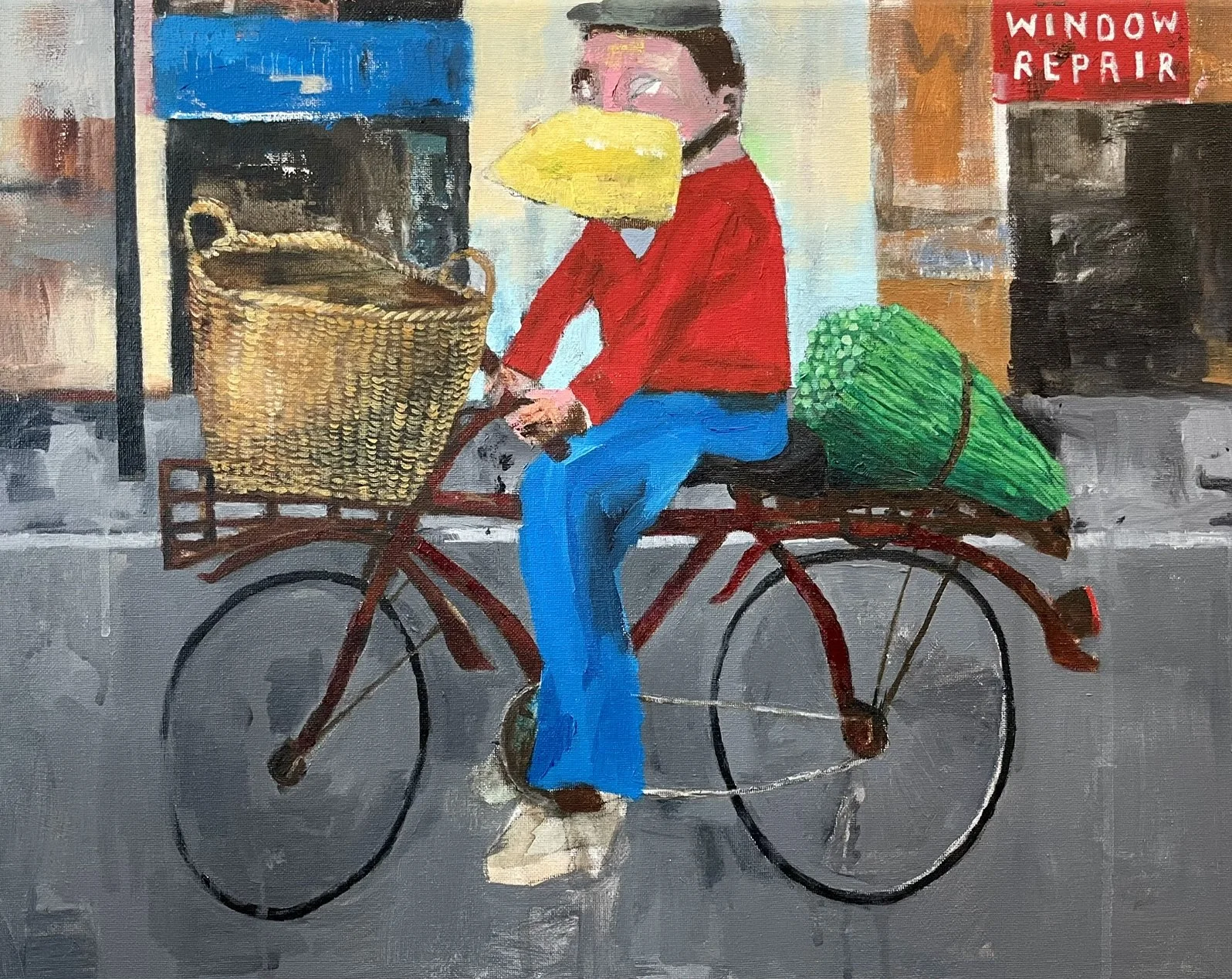  Iron Bike, acrylic on canvas, 16”h x 20”w 