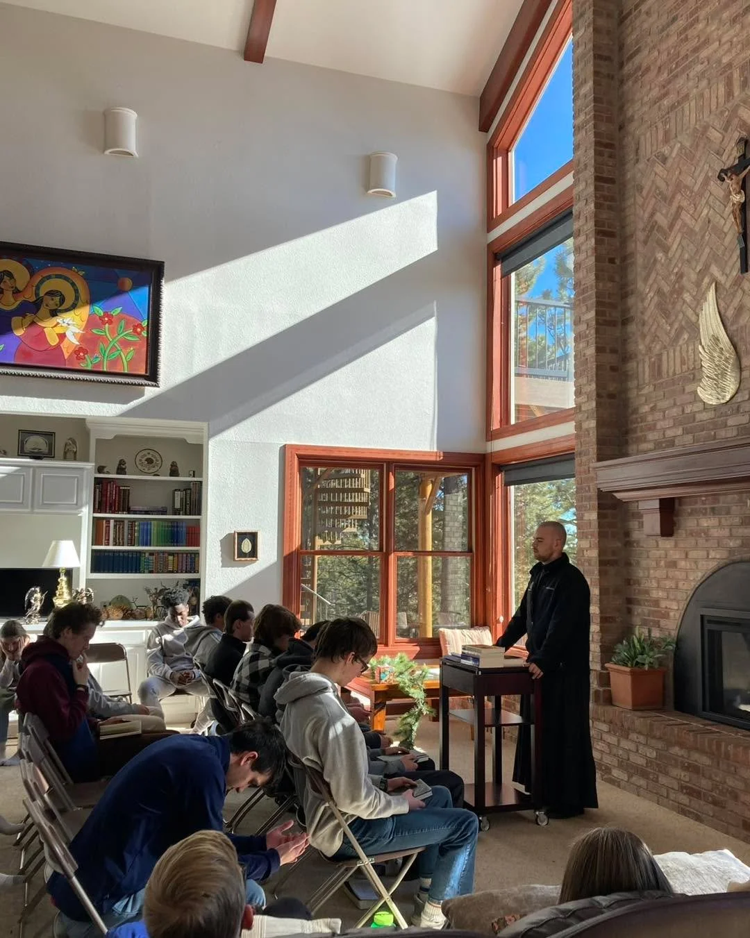 Br. Levi Mary and Br. Simon led a 3 day Ignatian silent retreat for St. John Paul the Great high school students over the three day weekend. The students saw and heard Jesus in their meditations and experienced God&rsquo;s love in profound ways.