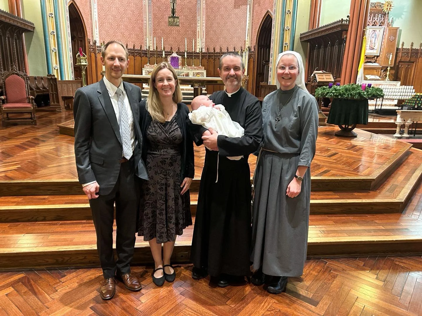 Congratulations to Joe and Sarah Eisinger, and their newly baptized son Isaac! Along with Sr Elizabeth, TOR, Fr John traveled to CT for the baptism as Isaac&rsquo;s Godfather.