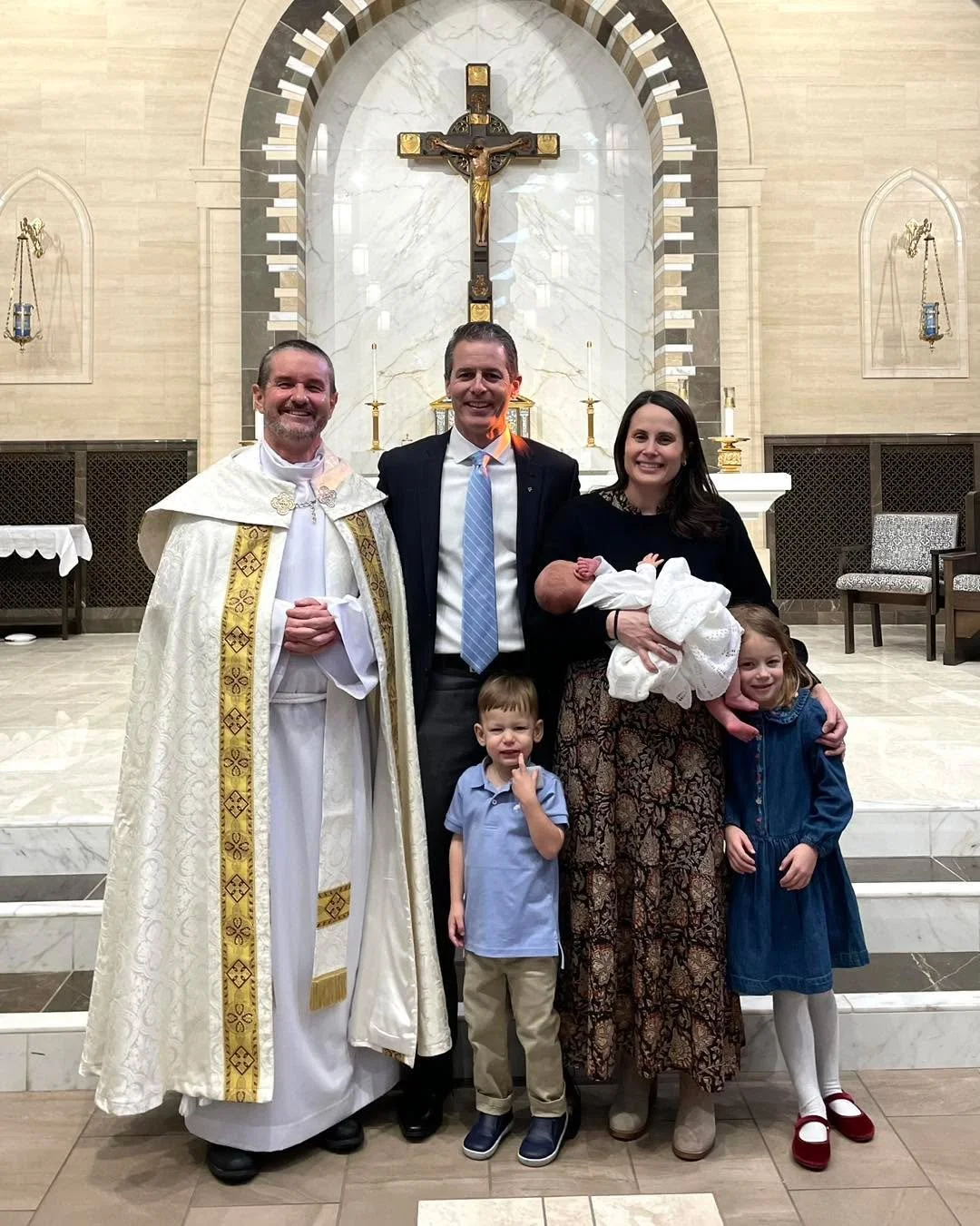 Congratulations to newly baptized David Zellweger! Fr John was grateful to celebrate the baptism for Eric and Kelly.