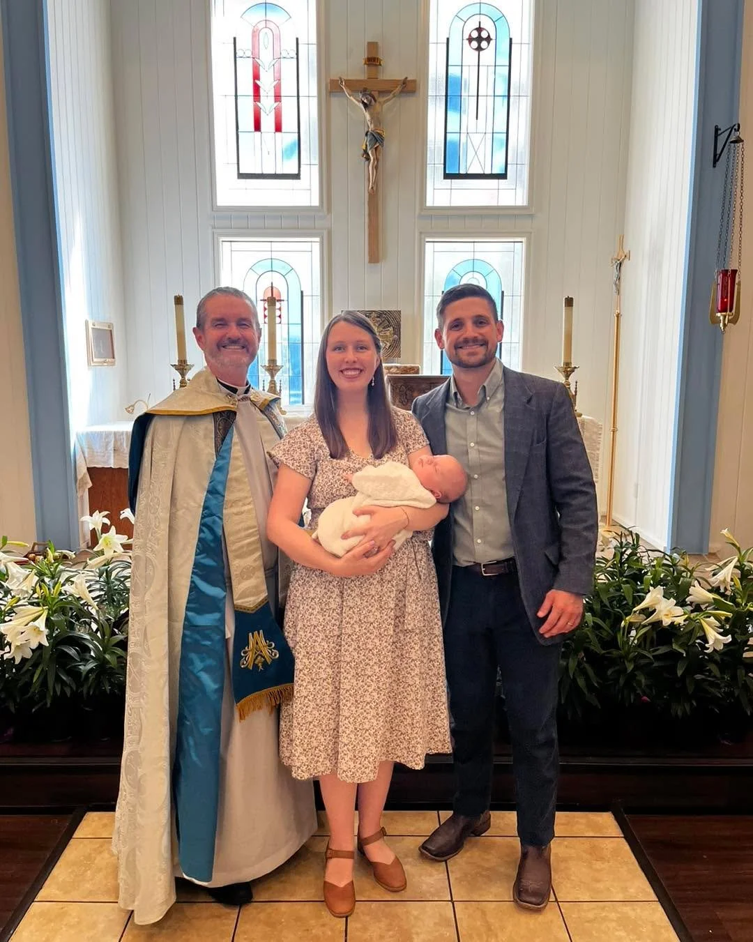Yesterday Fr John had the honor of baptizing Kolbe Fontana, son of Michael and Jazlyn. Congratulations to all the Fontana&rsquo;s!