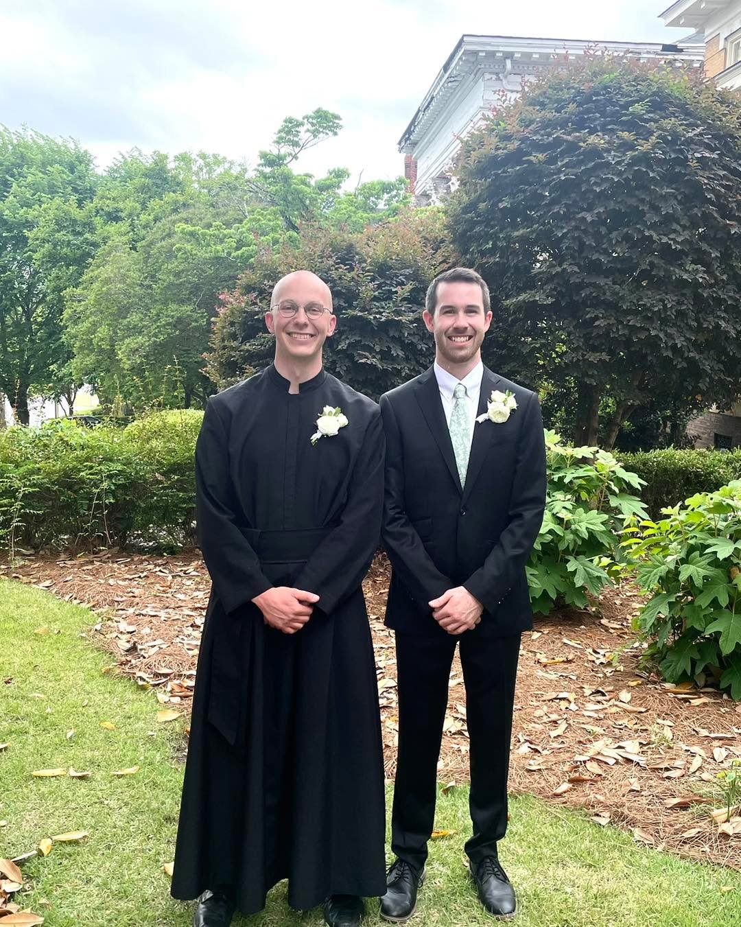 Congratulations to Mr. Caleb Butz and his bride Anna Claire on their sacrament of Holy Matrimony yesterday! Br. Peter was grateful to attend and be a groomsman for Caleb, who he has journeyed with for many years.