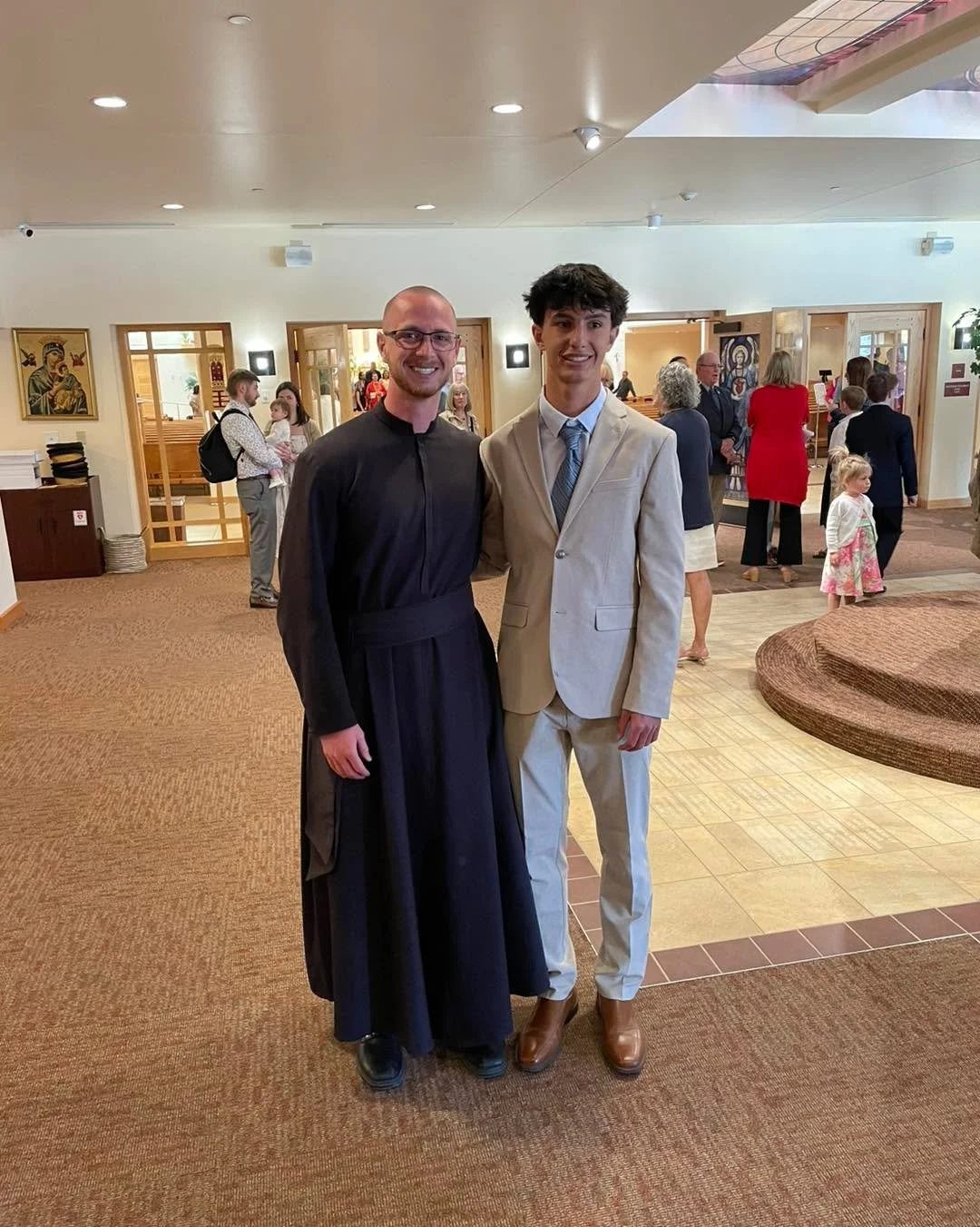 Today Br Nathanael sponsored one of his students from Mullen High School, Val, who was confirmed into the Catholic Church. Congratulations, Val!