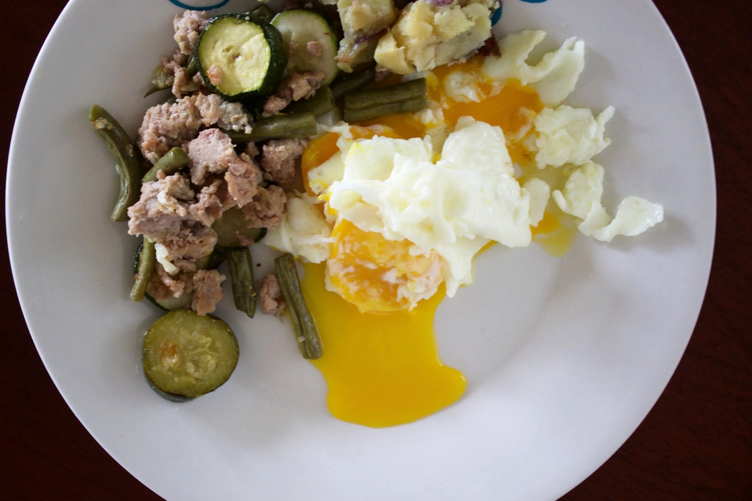 I add roasted vegetables to my breakfast meals. Adding them to my breakfast patties makes for a quick breakfast with vegetables.