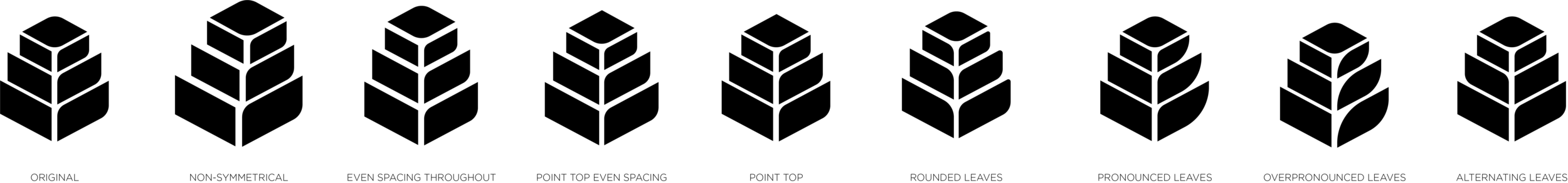 I explored countless iterations of the abstract mark before landing on the current one.