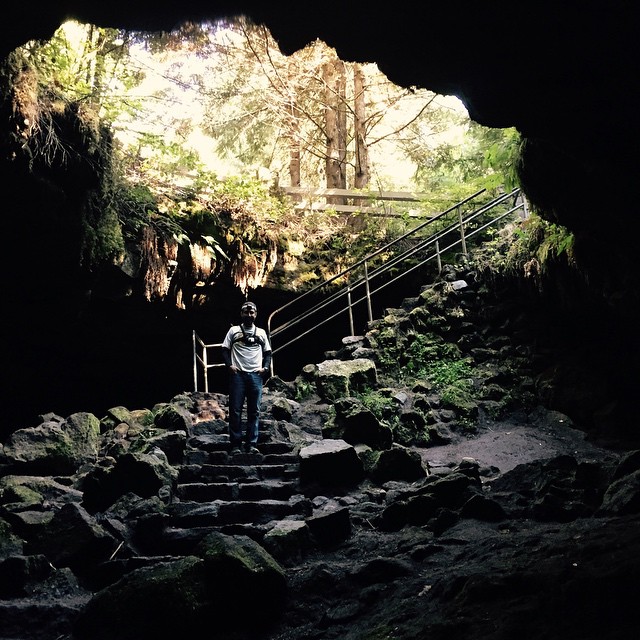 The lighting was unbelievable as we exited  #ApeCave near Mt. St. Helens.  #volcano #mtsthelens #cave #vanontherun  #mtsthelensnationalvolcanicmonument #nofilter