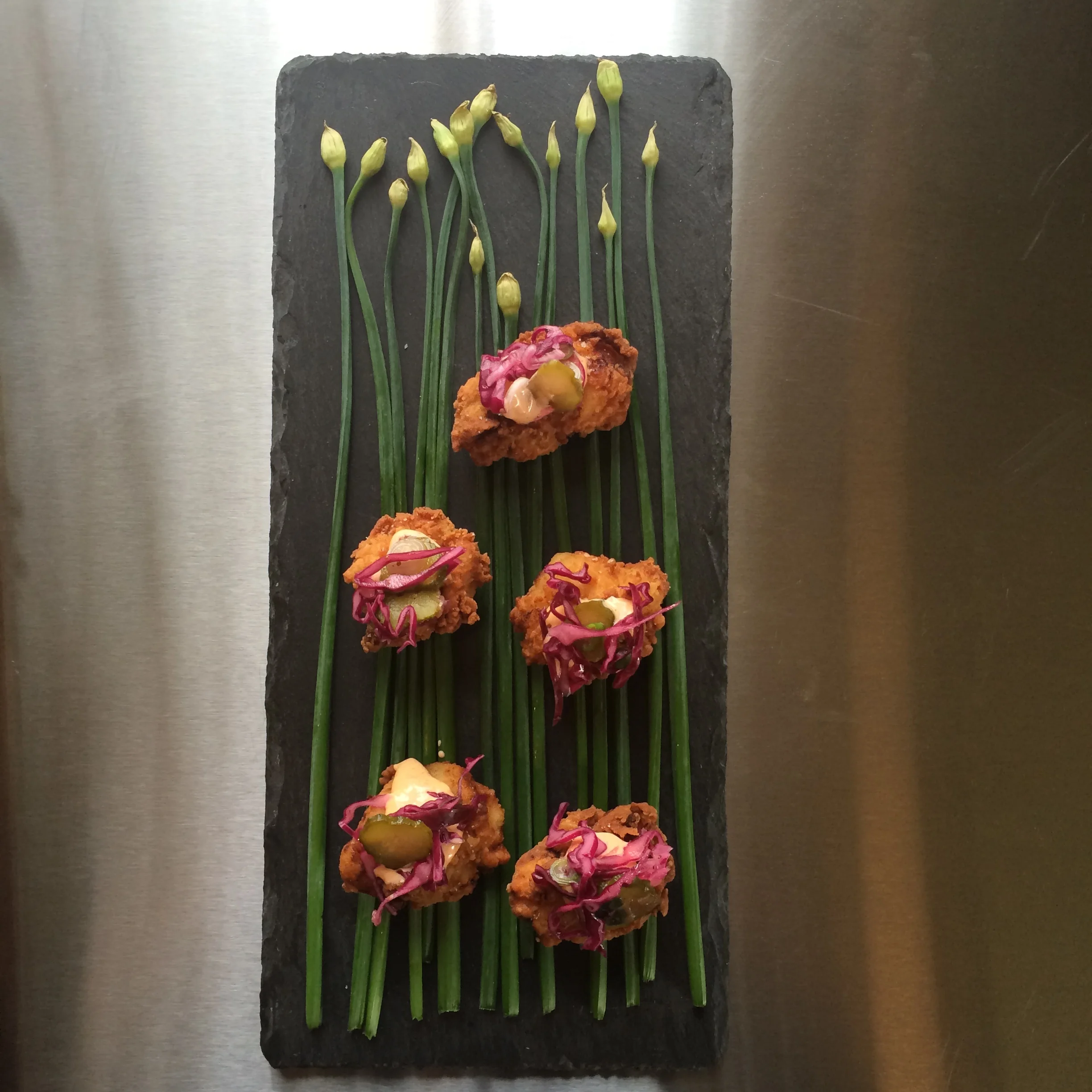 Buttermilk Chicken with Spicy Sauce and Slaw | Trillium Caterers, Belfast, Maine