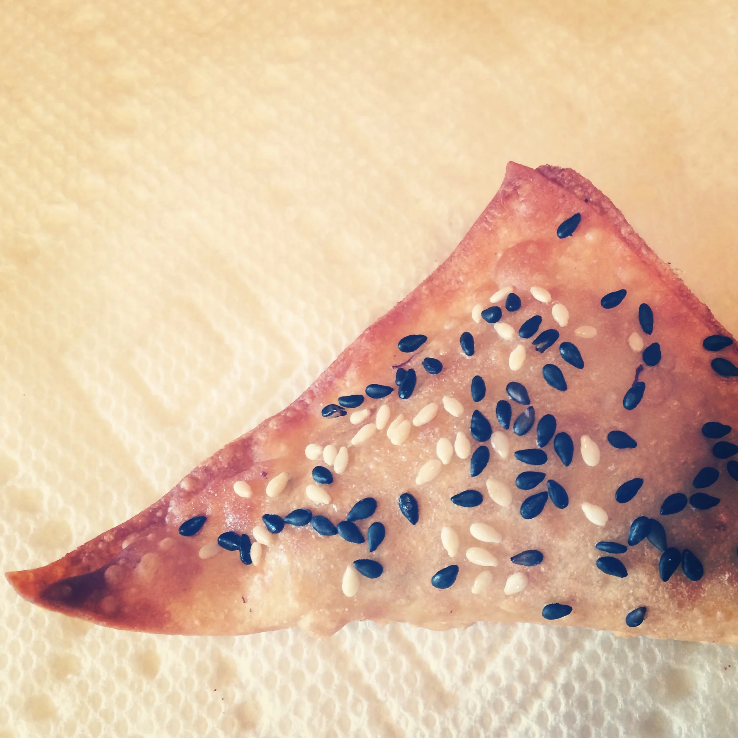 Crab Rangoon with Peas, Ginger, and Sesame | Trillium Caterers, Belfast, Maine
