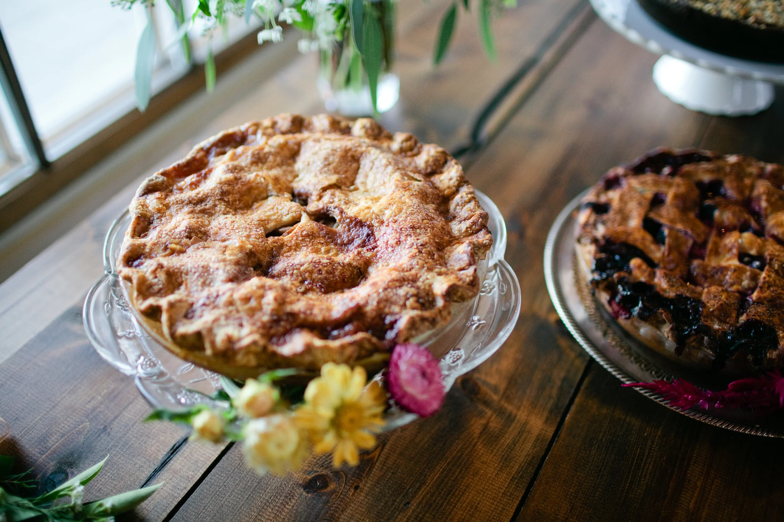 Salted Caramel Apple & Maine Blueberry Pies | Trillium Caterers