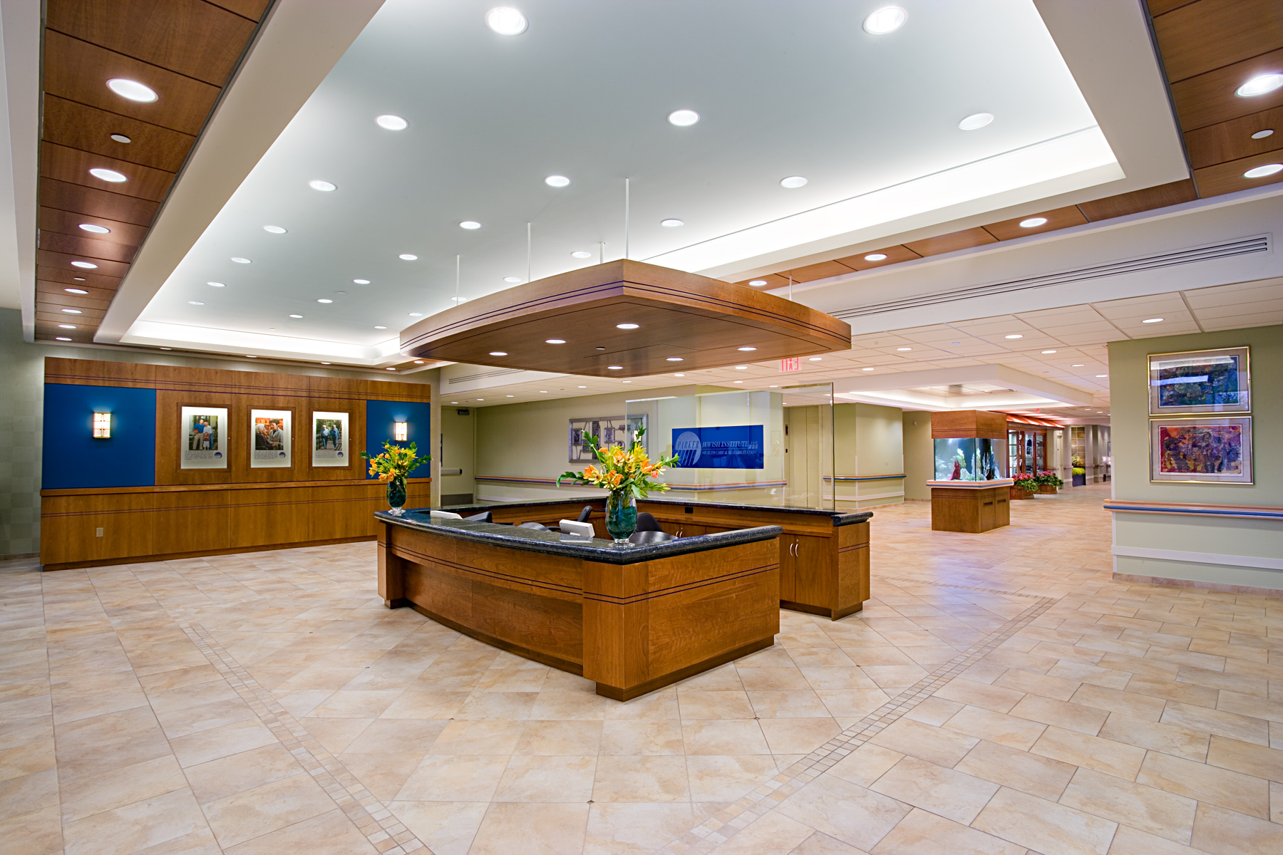 Parker Jewish Institute. Tobin Parnes Design. NY. Healthcare Design. Lobby Reception.