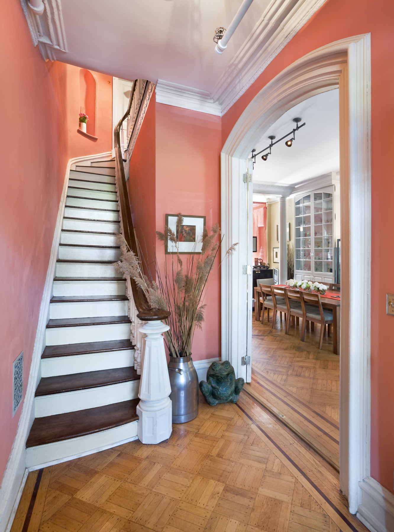 Historic Brownstone Residence. Tobin Parnes Design. Brooklyn, NY. Residential. Open Plan. Dining Area.