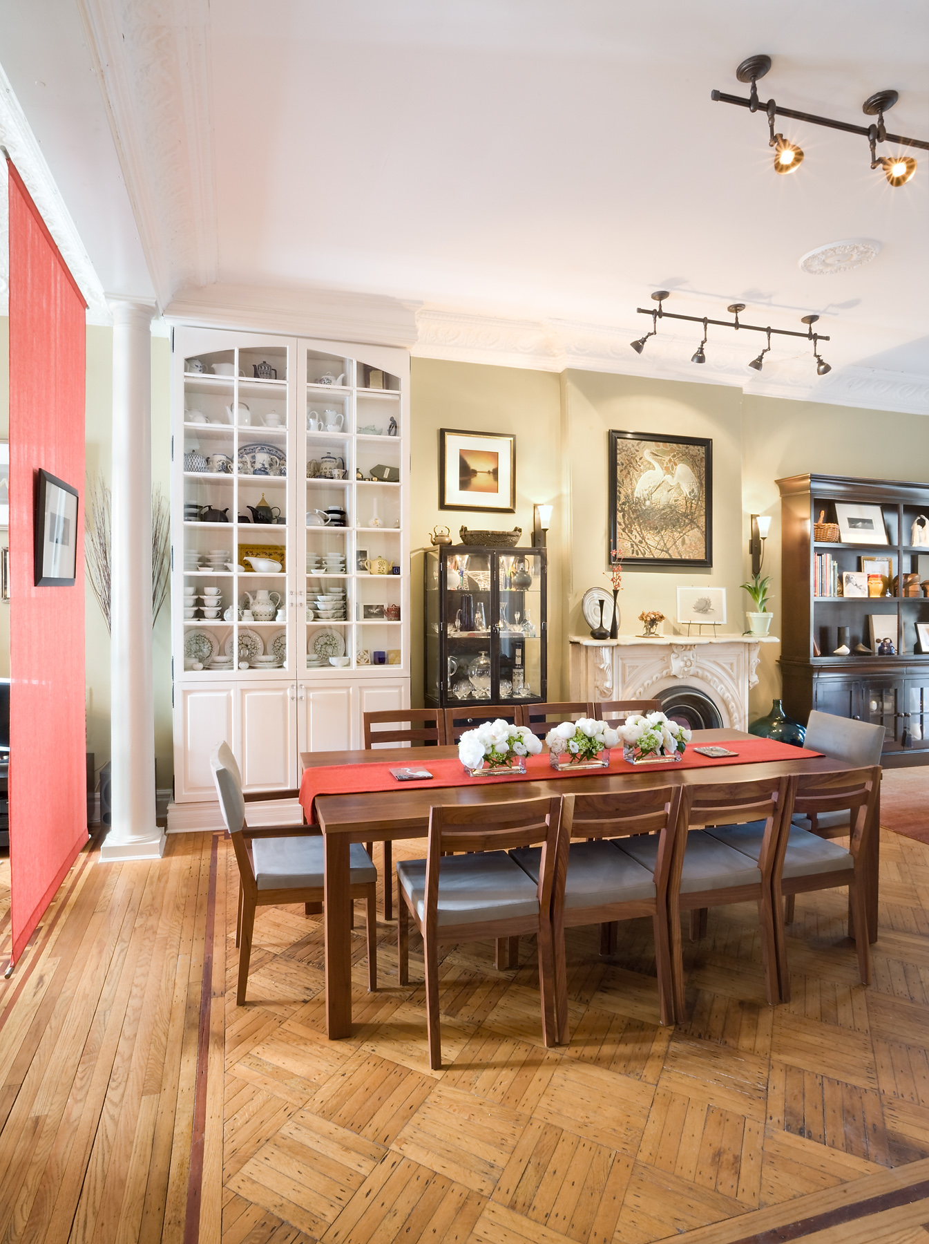 Historic Brownstone Residence. Tobin Parnes Design. Brooklyn, NY. Residential. Dining Area.
