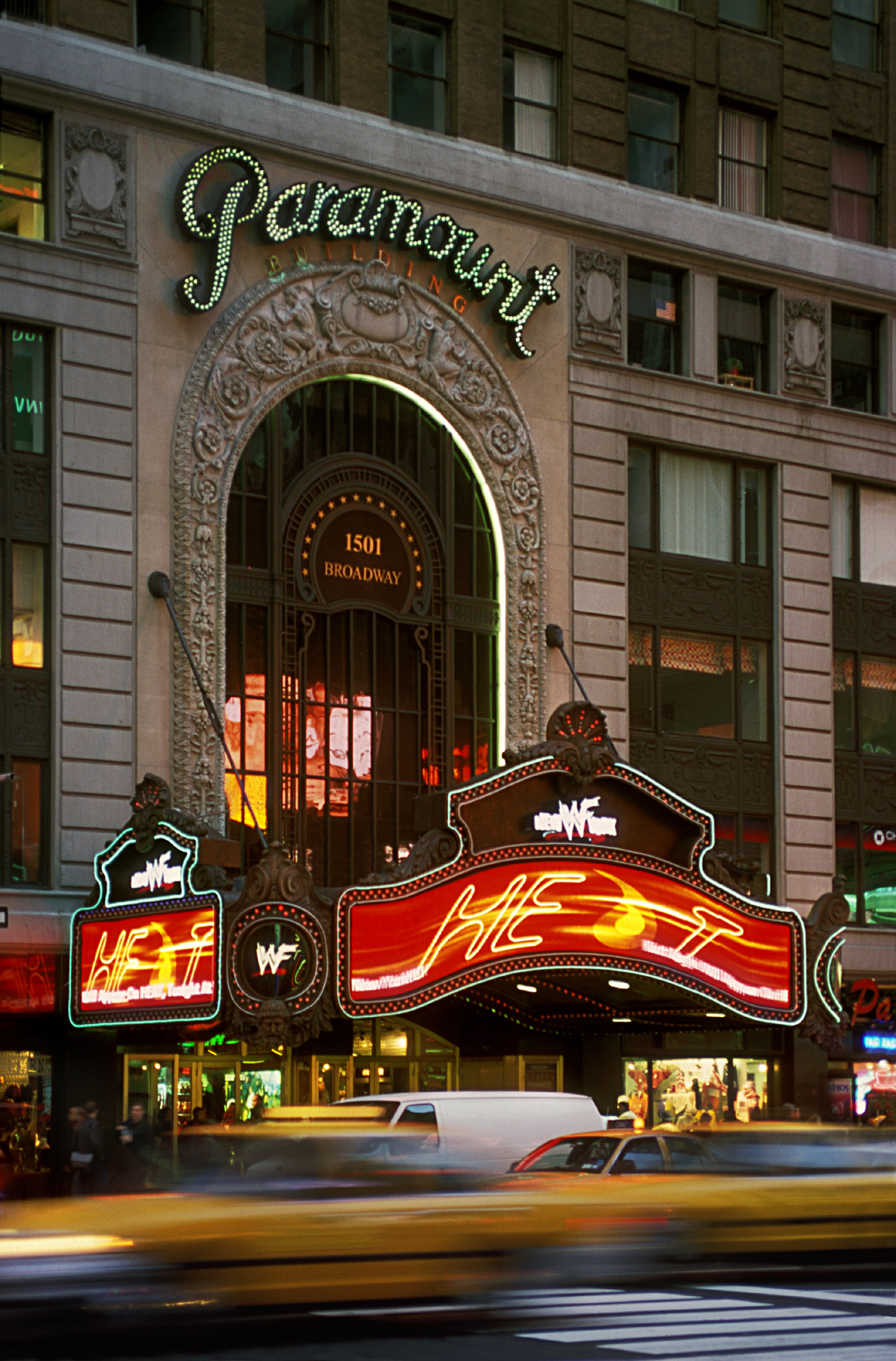 Paramount Building Marquee & Arch. Tobin Parnes Design. New York, NY. Historic Preservation. Street View.