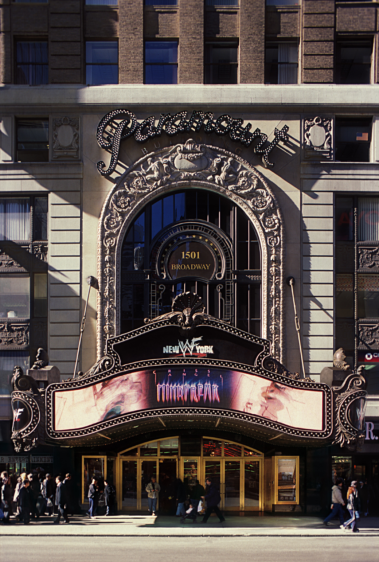 Paramount Building Marquee & Arch. Tobin Parnes Design. New York, NY. Historic Preservation. Street View.