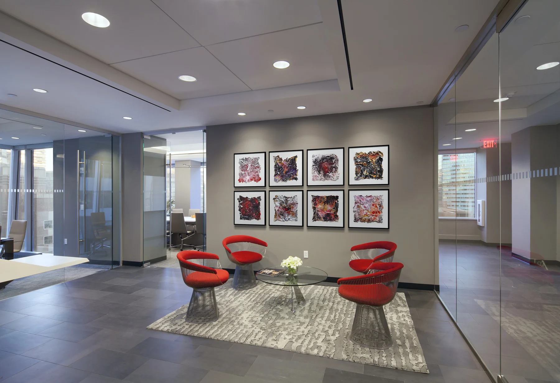 Tobin Parnes Design. NYC. Workplace. Reception Design