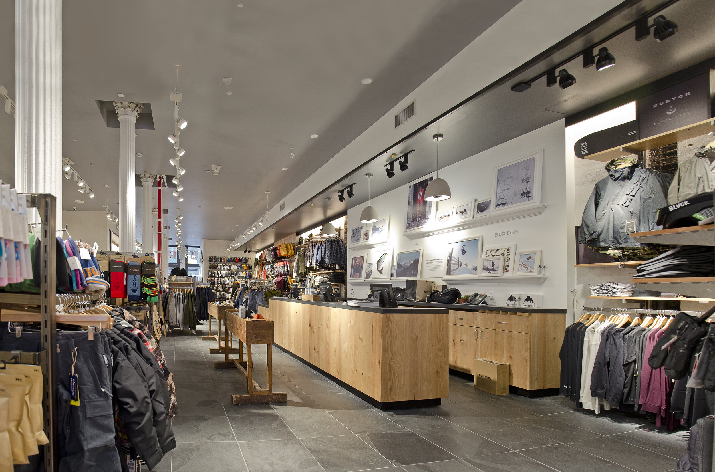 Burton Snowboards II. Tobin Parnes Design. NY. Retail Design. Sales Area.