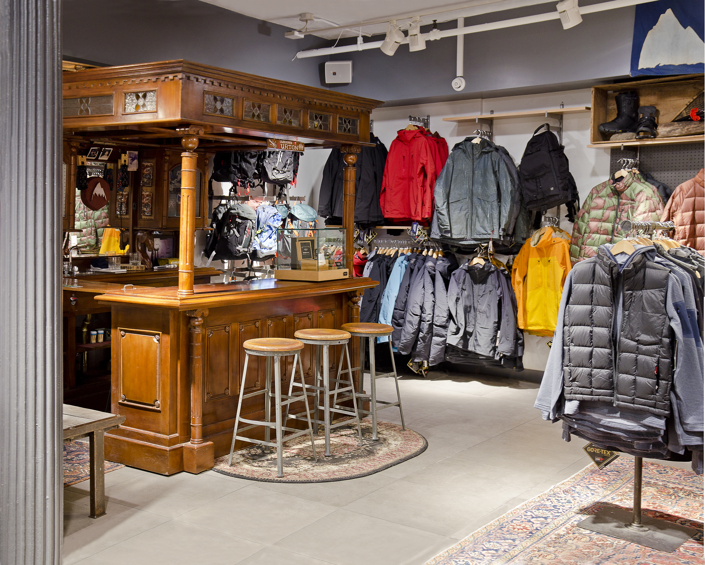 Burton Snowboards II. Tobin Parnes Design. NY. Retail Design. Sales Area. Bar.