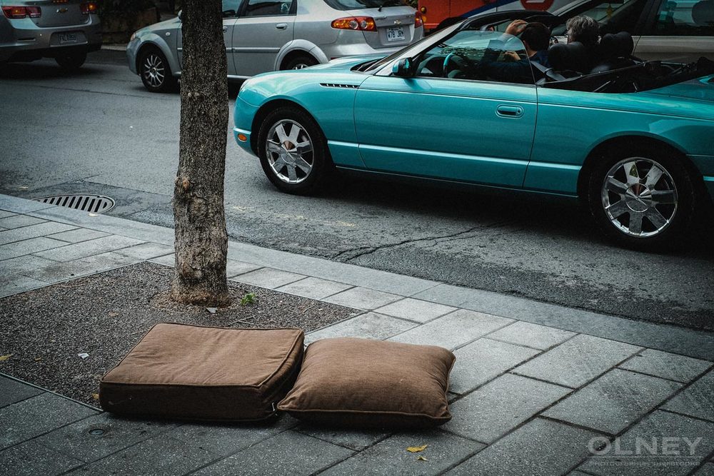 Makeshift bed or forgotten hassocks