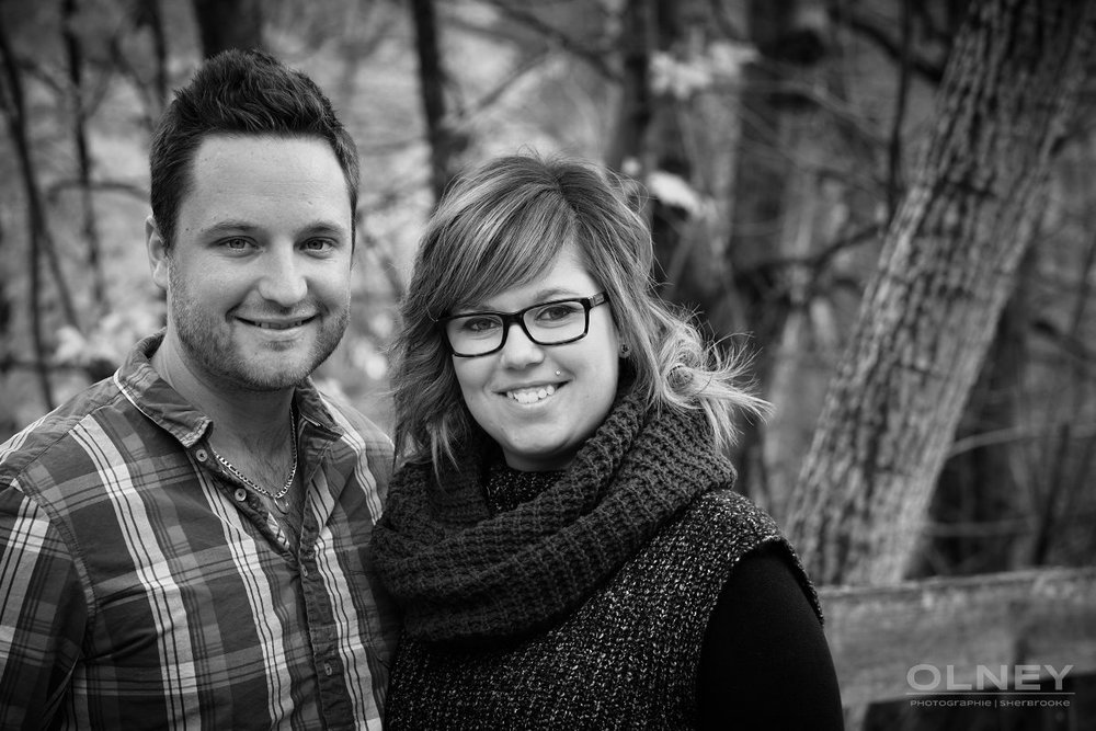 portrait jeune couple en noir et blanc sherbrooke