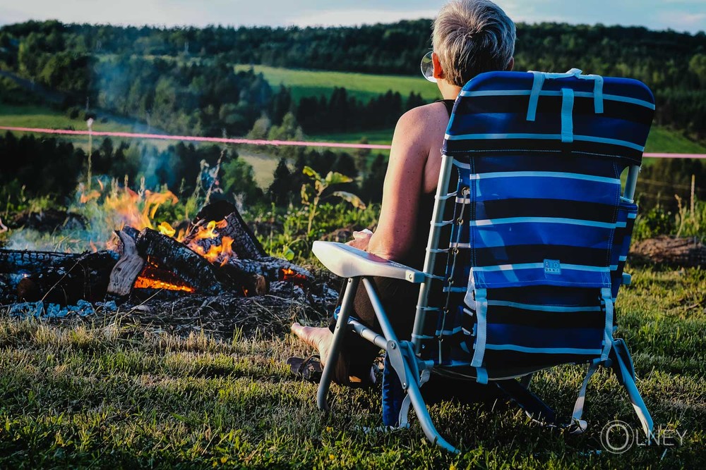 Enjoying the evening campfire