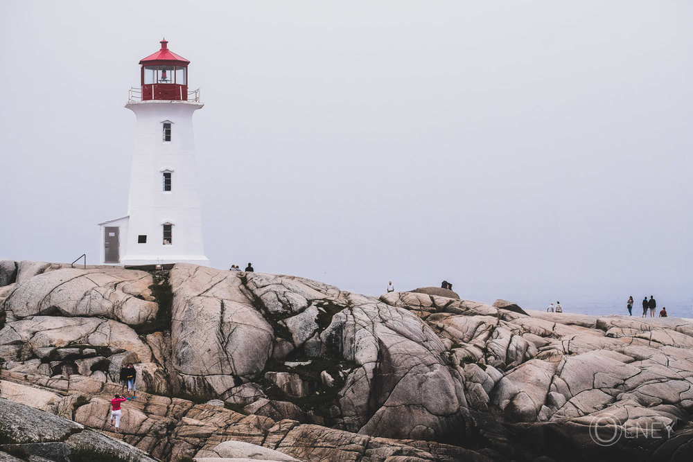 general view lighthouse peggy's cove nova scotia