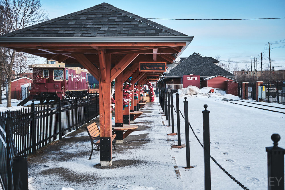 Mock train station in Sherbrooke Quebec