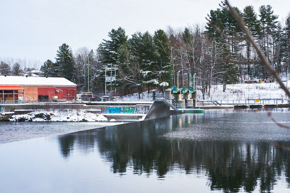 barrage drummond sur la rivière magog à sherbrooke qc (amont)