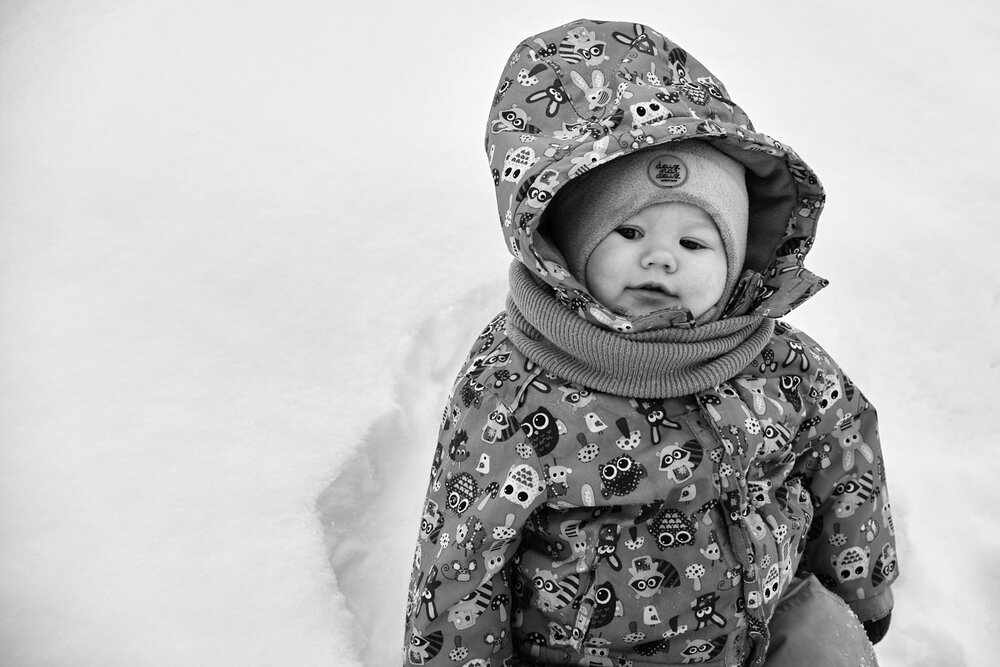 Baby girl in the snow