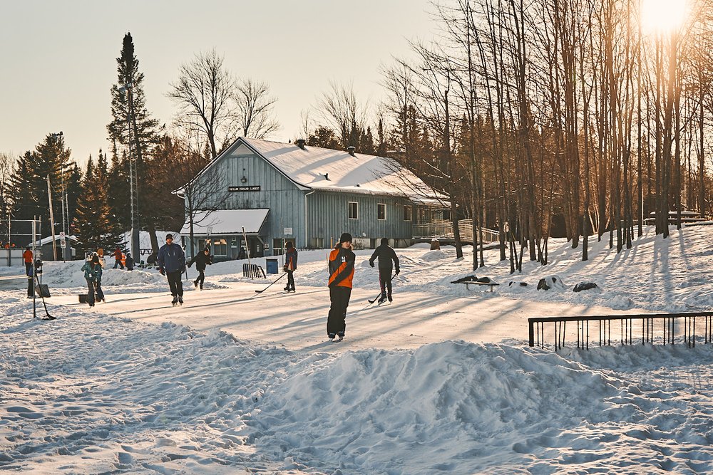 people skating late afternoon in Sherbrooke QC