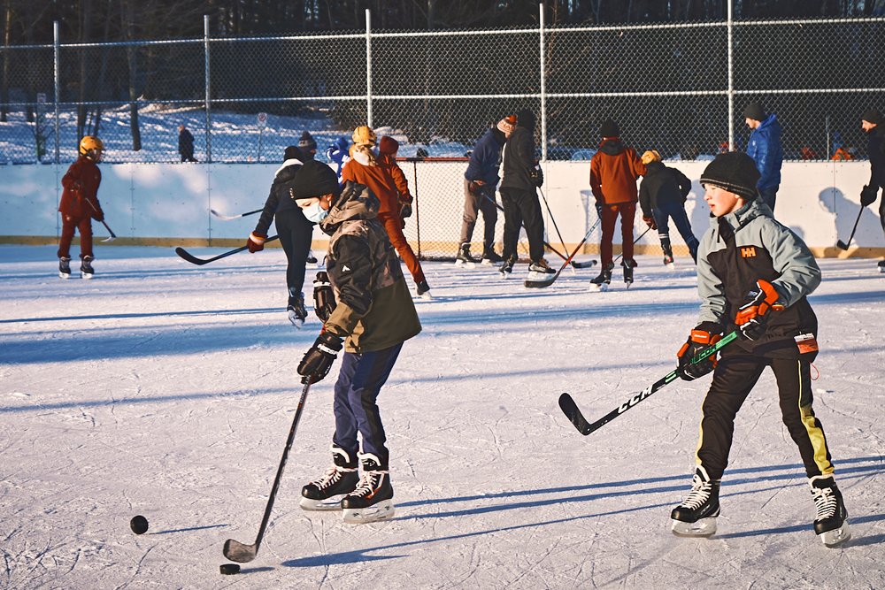 playing hockey late afternoon in Sherbrooke QC
