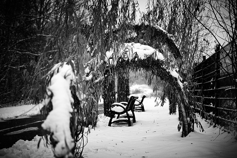 park bench and shelter in Sherbrooke QC Canada