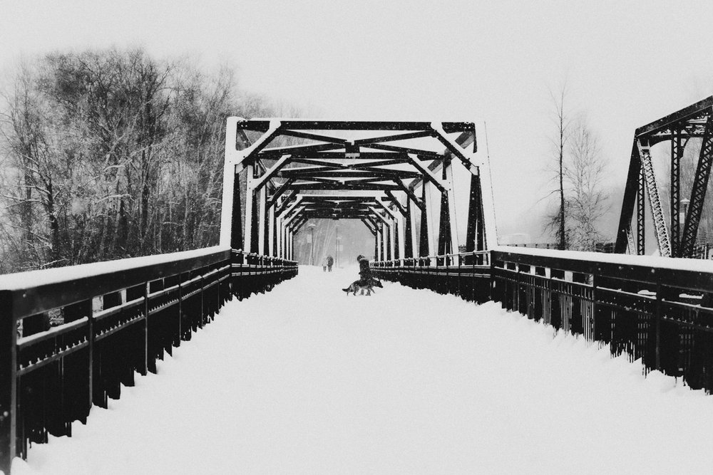 footbridge in Parc Jacques-Cartie, Sherbrooke, QC, Canada