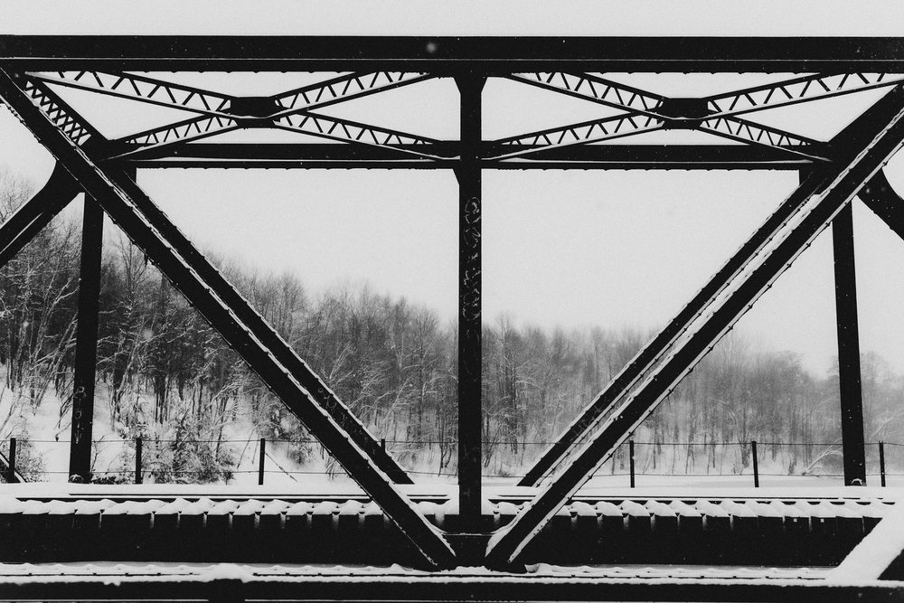 railroad bridge in Sherbrooke, QC, Canada
