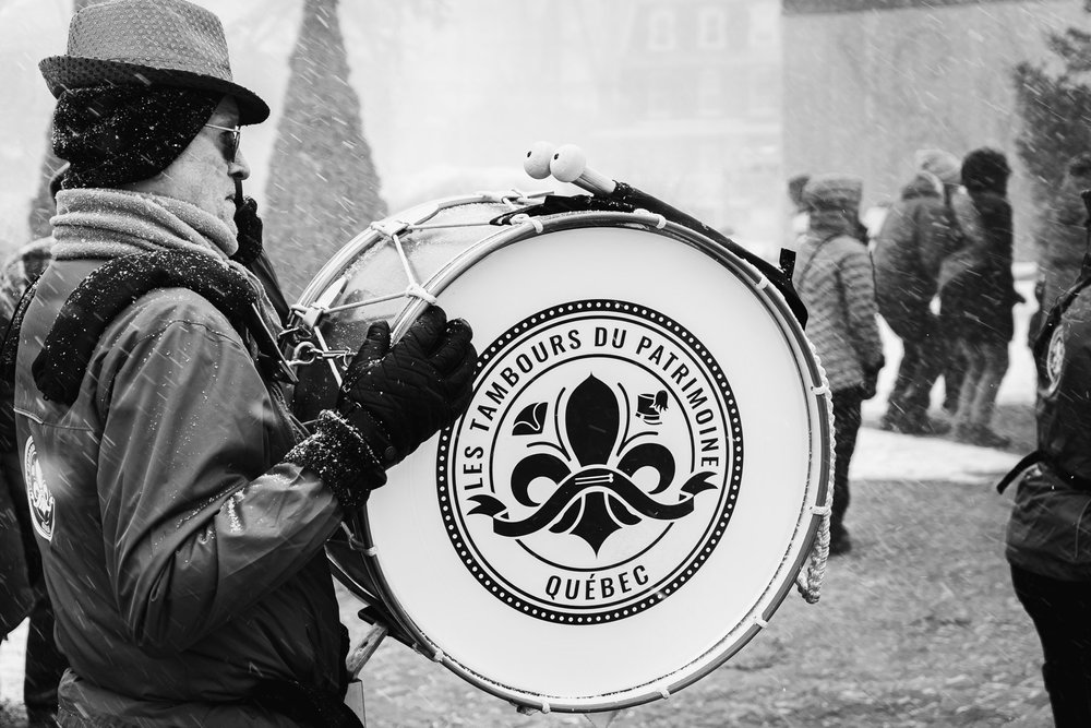 Drum player in Richmond QC Canada - St. Patrick parade