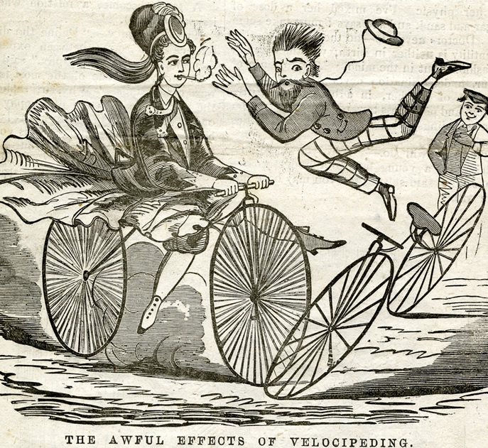 Worries of the era, c. 1885 Courtesy of bikesandbloomers.com