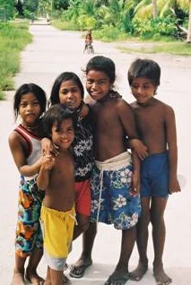 Children from North Tarawa Island in the Republic of Kiribati.