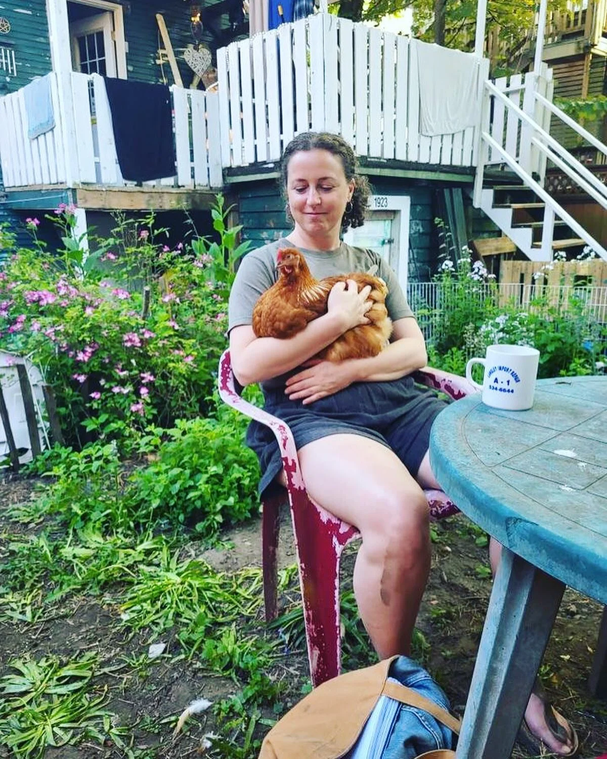 Not an astrology post, just me cuddling a chicken #geminiseason