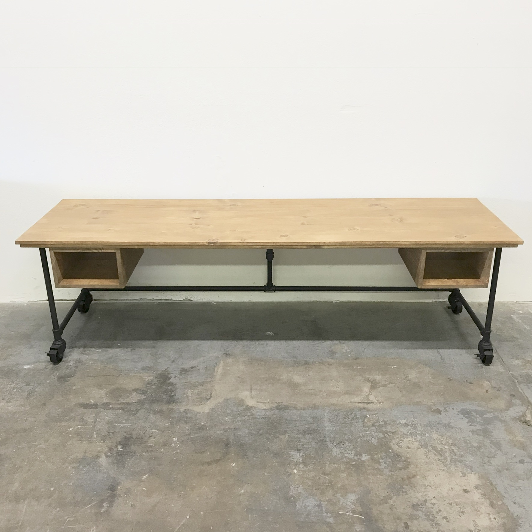 Wayne Desk 96" on Casters with Cubbies
