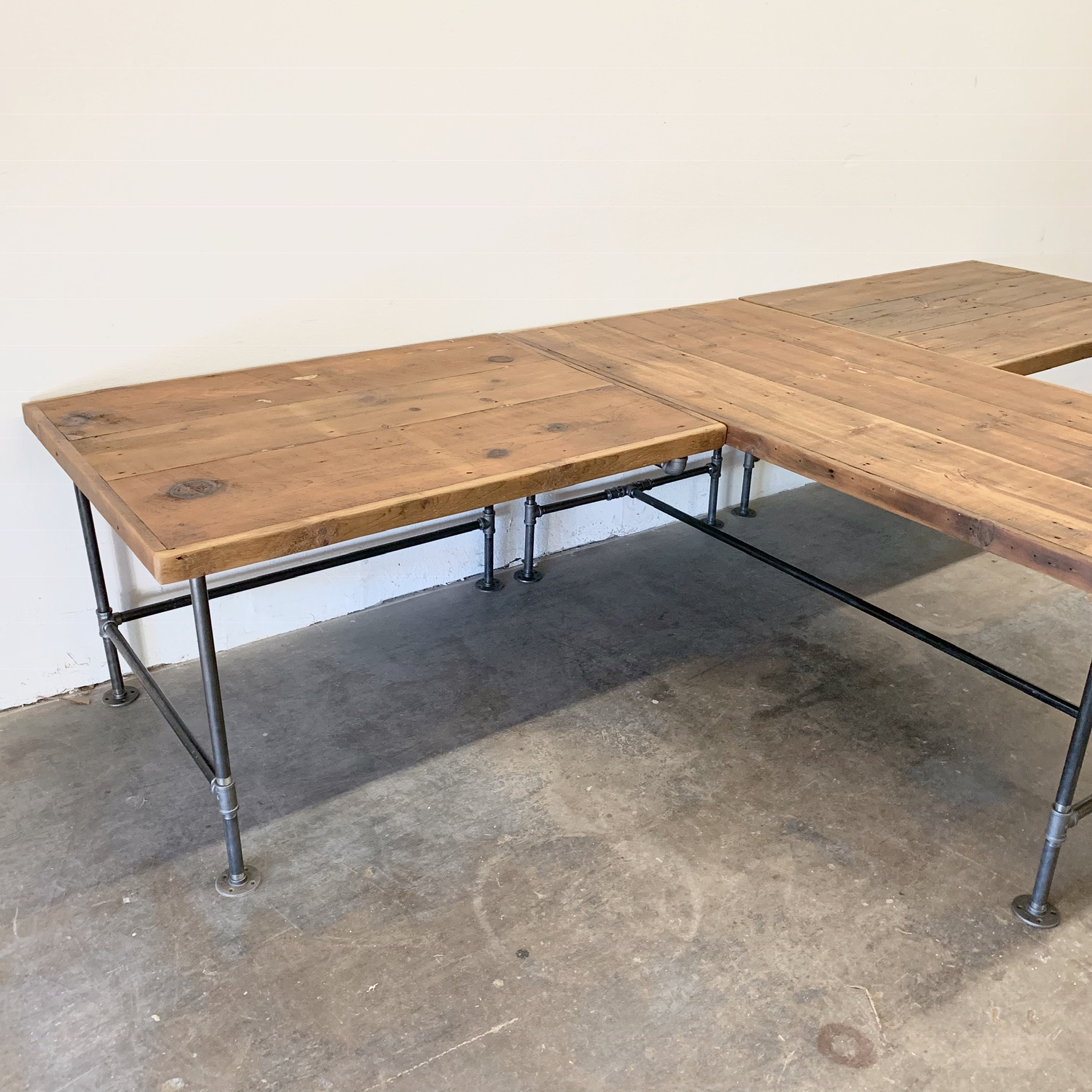 Albert T-shaped Desk XL Reclaimed Wood Desk