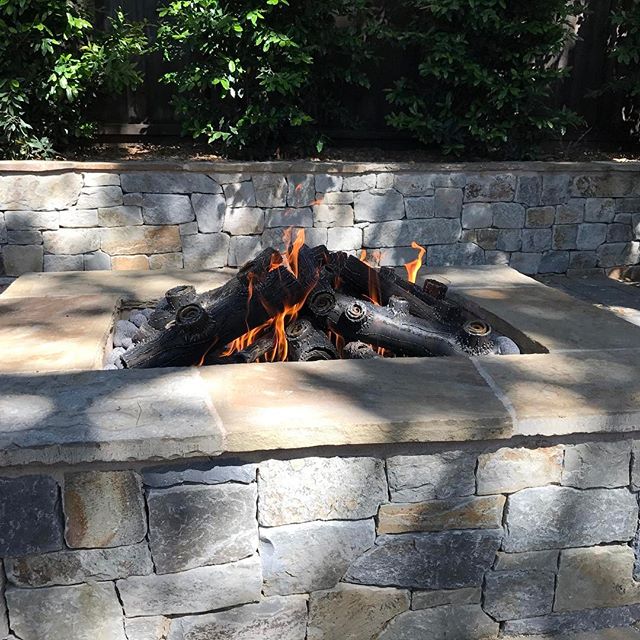 Custom fabricated fire logs for a fire pit we built in Carmel.